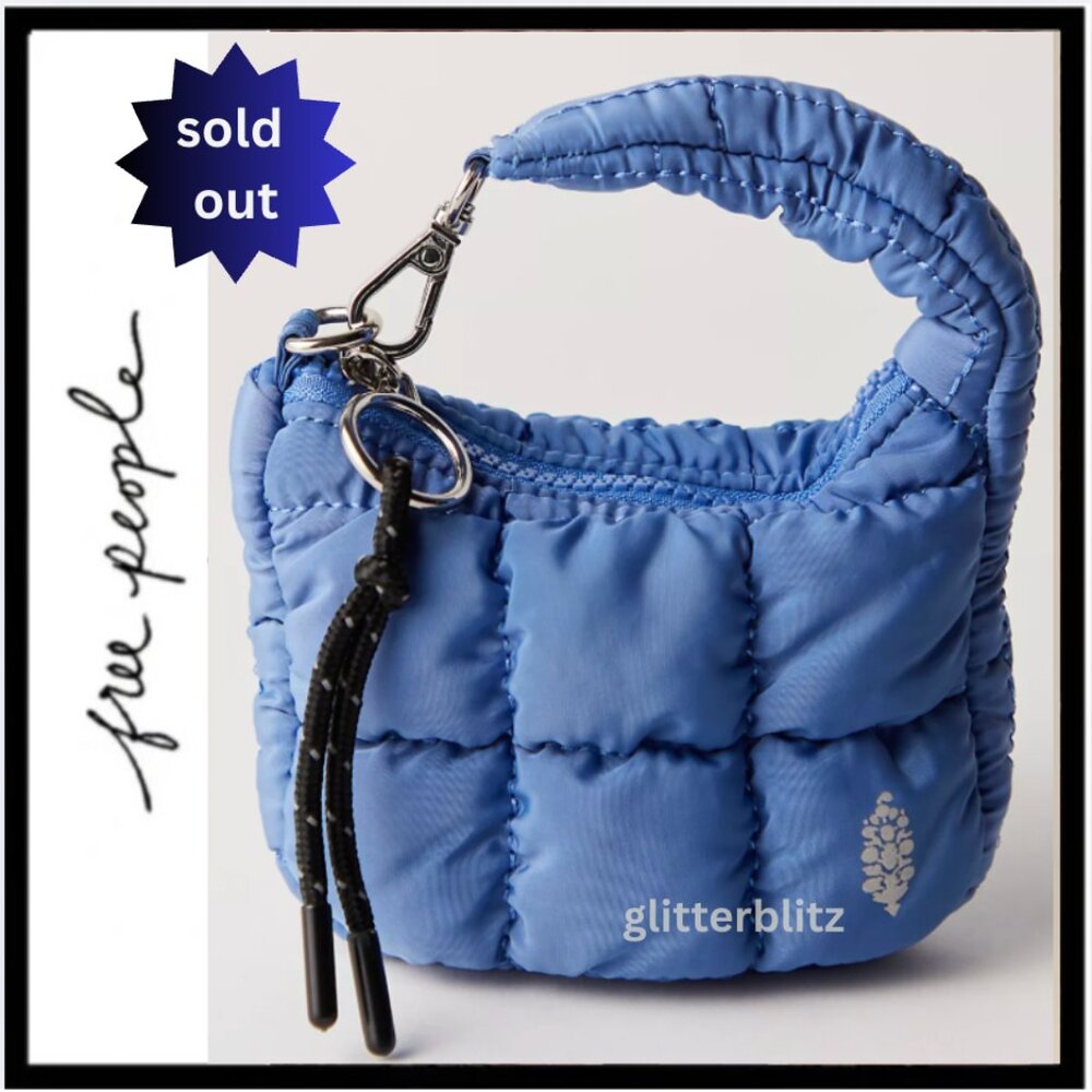 Free People Quilted Micro Pouch Blueberry